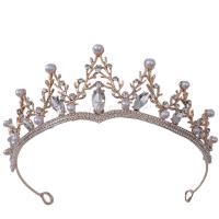 Bridal Tiaras, Zinc Alloy, with Plastic Pearl, plated, for woman & with rhinestone Inner Approx 145mm 