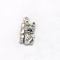 Zinc Alloy Animal Pendants, Cat, antique silver color plated, fashion jewelry & DIY Approx 4.7mm 