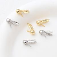 Brass Earring Stud Component, Rabbit, plated, DIY [
