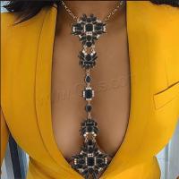 Body Chain Jewelry, Zinc Alloy, fashion jewelry & for woman & with rhinestone [