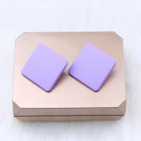 Acrylic Stud Earring,  Square, stoving varnish, fashion jewelry & for woman 