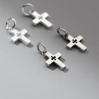 Colgantes Cruces de plata esterlina, plata de ley 925, Acabado antiguo, Bricolaje, más colores para la opción, 13x9x2mm, Vendido por UD[