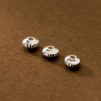 Sterling Silber Spacer Perlen, 925 Sterling Silber, Untertasse, plattiert, DIY, Silberfarbe, verkauft von PC