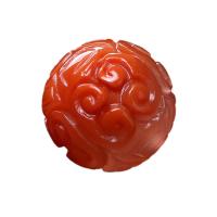 Agate Beads, Yunnan Red Agate, Round, Carved, DIY [