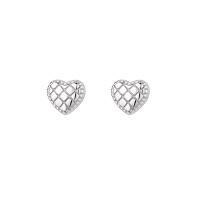 Sterling Silver Stud Earring, 925 Sterling Silver, Heart, platinum plated, fashion jewelry & for woman [