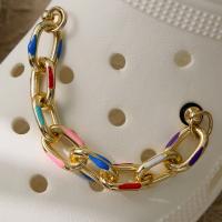 Zinc Alloy Shoes Clasp, with Resin & Plastic Pearl, Unisex & enamel & with rhinestone Approx 15-18 cm [