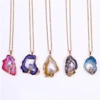 Gemstone Necklaces, Natural Stone, with 304 Stainless Steel, fashion jewelry & for woman Approx 45 cm 