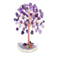 Rich Tree Decoration, Quartz, with brass wire, for home and office 100mm 