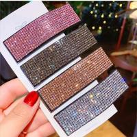 Hair Snap Clips, Zinc Alloy, for woman & with rhinestone 