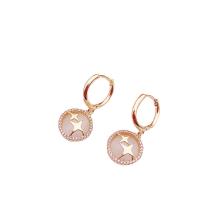 Cats Eye Earring, Brass, with Cats Eye, gold color plated, fashion jewelry & micro pave cubic zirconia & for woman, two different colored [