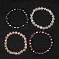 Bracelets perles en strass, perle d'eau douce cultivée, avec Strass perle de Pave d'argile, fait à la main, Naturel & bijoux de mode & pour femme, plus de couleurs à choisir, 8mm cm, Vendu par brin[