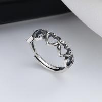 Sterling Silver Finger Ring, 925 Sterling Silver, Antique finish, fashion jewelry & for woman & hollow, 6mm [