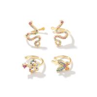 Brass Earring Cuff & micro pave cubic zirconia & for woman [