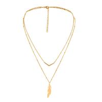 Fashion Multi Layer Necklace, 304 Stainless Steel, with 1.97inch extender chain, gold color plated, Double Layer & fashion jewelry & for woman, golden Approx 18.9 Inch, Approx 14.96 Inch 