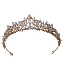 Bridal Tiaras, Zinc Alloy, with Plastic Pearl, plated, for woman & with rhinestone Inner Approx 155mm 