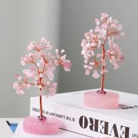 Rica decoración de árboles, cuarzo rosado, Árbol, para el hogar y la oficina, Vendido por UD[