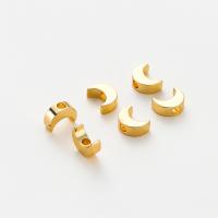 Brass Spacer Beads, Moon, real gold plated, DIY [