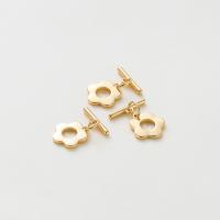 Brass Toggle Clasp, Plum Blossom, real gold plated, DIY [