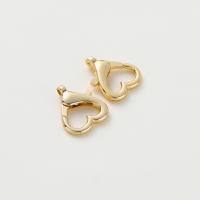 Brass Lobster Claw Clasp, Heart, real gold plated, DIY Approx 2.5mm 