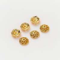 Messing Perlenkappe, vergoldet, DIY, keine, 6mm, Bohrung:ca. 1mm, verkauft von PC[