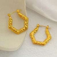 Edelstahl Baumeln Ohrring, plattiert, DIY, Goldfarbe, 21x25mm, verkauft von Paar[