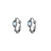 Cubic Zirconia Micro Pave Sterling Silver Earring, 925 Sterling Silver, antique silver color plated, fashion jewelry & micro pave cubic zirconia & for woman [