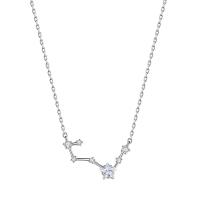 Cubic Zircon Micro Pave Sterling Silver Necklace, 925 Sterling Silver, with 2inch extender chain, platinum plated, cross chain & micro pave cubic zirconia & for woman Approx 15.7 Inch [