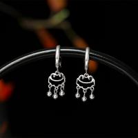 Sterling Silver Drop Earring, 925 Sterling Silver, platinum plated, fashion jewelry & for woman, 10.7mm Inner Approx 8.5mm [
