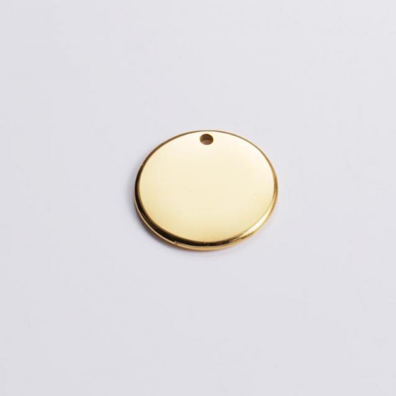 Stainless Steel Tag Charm, 304 Stainless Steel, Flat Round, Vacuum Ion Plating, more colors for choice, 8mm, Hole:Approx 1.5mm, Sold By PC