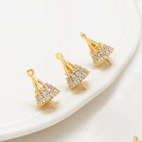 Brass Peg Bail, real gold plated, DIY & micro pave cubic zirconia, golden [