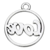 Zinc Alloy Jewelry Pendants, Round, silver color plated, fashion jewelry & DIY, silver color [
