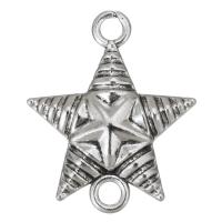 Zinc Alloy Charm Connector, Star, silver color plated, fashion jewelry & DIY, silver color [
