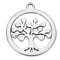 Zinc Alloy Jewelry Pendants, Round, silver color plated, fashion jewelry & DIY, silver color 