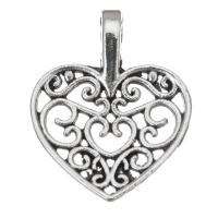 Zinc Alloy Heart Pendants, silver color plated, fashion jewelry & DIY, silver color [