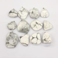 Natural Turquoise Pendants, Magnesite, Nuggets, polished, fashion jewelry & DIY, white, 10-30mm 