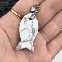 Gemstone Jewelry Pendant, Natural Stone, Fish, polished, DIY [