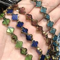 Leaf Crystal Beads, Four Leaf Clover, gold color plated, DIY 10 Approx 22.4 cm 
