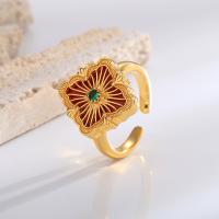 Zircon pavent l'anneau en laiton de doigt, Placage, bijoux de mode & pavé de micro zircon & pour femme, plus de couleurs à choisir, 17mm, Vendu par PC[