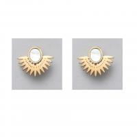 White Shell Earrings, 304 Stainless Steel, with Shell, plated, fashion jewelry & for woman, golden [