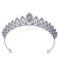 Bridal Tiaras, Zinc Alloy, silver color plated, for woman & with rhinestone, Inner Approx 150mm 