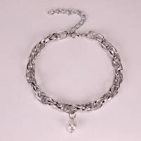 Fashion Zinc Alloy Jewelry Sets, bracelet & necklace, with Plastic Pearl, plated, fashion jewelry & for woman [