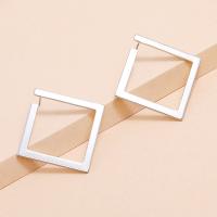Zinc Alloy Stud Earring, Rhombus, plated, fashion jewelry & for woman [