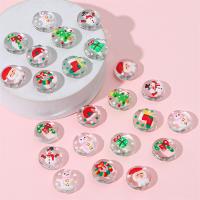 Weihnachten Lampwork Perlen, Glasperlen, rund, Weihnachts-Design & DIY & verschiedene Muster für Wahl & Emaille, keine, 19mm, Bohrung:ca. 1.5mm, verkauft von PC[