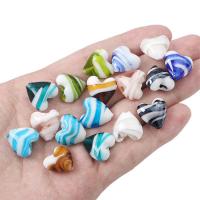 Handgefertigte Lampwork Perlen, Herz, DIY, keine, 15x15mm, Bohrung:ca. 1.5mm, 2PCs/Tasche, verkauft von Tasche[