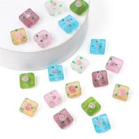 Lampwork Beads, Square, DIY & frosted Approx 2mm [