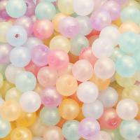 Perles acryliques dépolies, Acrylique, Rond, DIY & normes différentes pour le choix, couleurs mélangées, Vendu par sac[