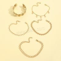 Fashion Zinc Alloy Bracelets, plated, 5 pieces & fashion jewelry & for woman, golden [