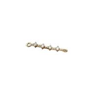 Cubic Zirconia Micro Pave Brass Connector, KC gold color plated, DIY & micro pave cubic zirconia & double-hole 
