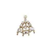 Cubic Zirconia Micro Pave Brass Connector, KC gold color plated, DIY & micro pave cubic zirconia 