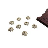 Capuchon pour perle en laiton, Pétales, plaqué de couleur d'or KC, DIY & pavé de micro zircon, 10mm, Vendu par PC[